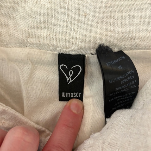 WINDSOR WIDE LEG TROUSER WHITE LINEN PANTS TWEED - Picture 6 of 12